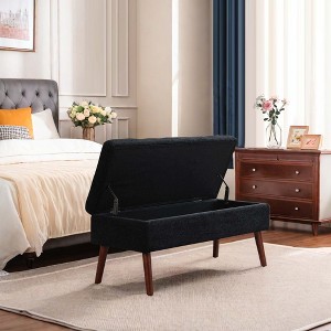 NicBex Modern 43.3" Linen Storage Bench with Wood Legs for Bedroom and Living Room - 1 of 4