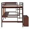 NicBex Full Size Bunk Bed with Desk Loft Bed Pine Frame Bed Frame with Writing Board, Lockers, Guardrails and Ladder, No Box Spring Required - 3 of 4