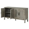 Sideboard Buffet Cabinet, Kitchen Pantry Cabinet W/2 Adjustable Shelves, 4 Doors, Closed Texture Pattern, Retro Mirror Dining Cabinet for Living Room - 4 of 4