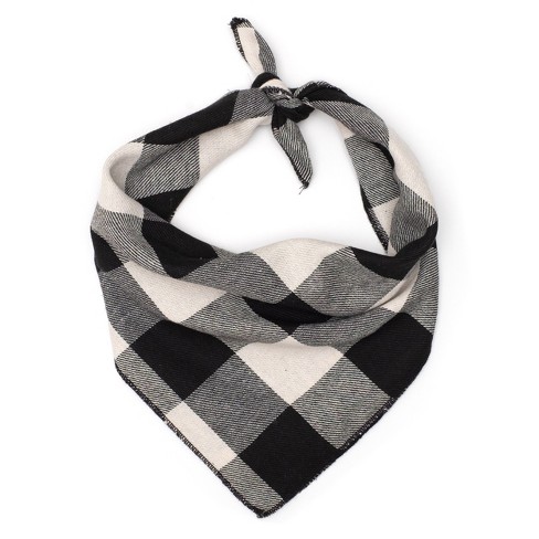 Black and white buffalo plaid sales dog bandana