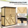 Wood Storage Shed, Outdoor Garden Shed with Asphalt Roof, 2 Shelves, Lockable Doors and Adjustable Feet - 4 of 4