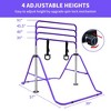 SEVOBAL Home Gyms Purple Multi-Functional Adjustable Height Children's Horizontal Gymnastic Bar With Bear Rings, Purple, 39"*57"*51" - 4 of 4