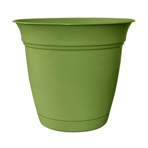 HC Companies 8" Eclipse Planter Indoor Outdoor Pot with Attached Saucer for Flowers, Vegetables, and Succulents, Peridot Green, ECA08000BF81012LRCAQ - 1 of 2