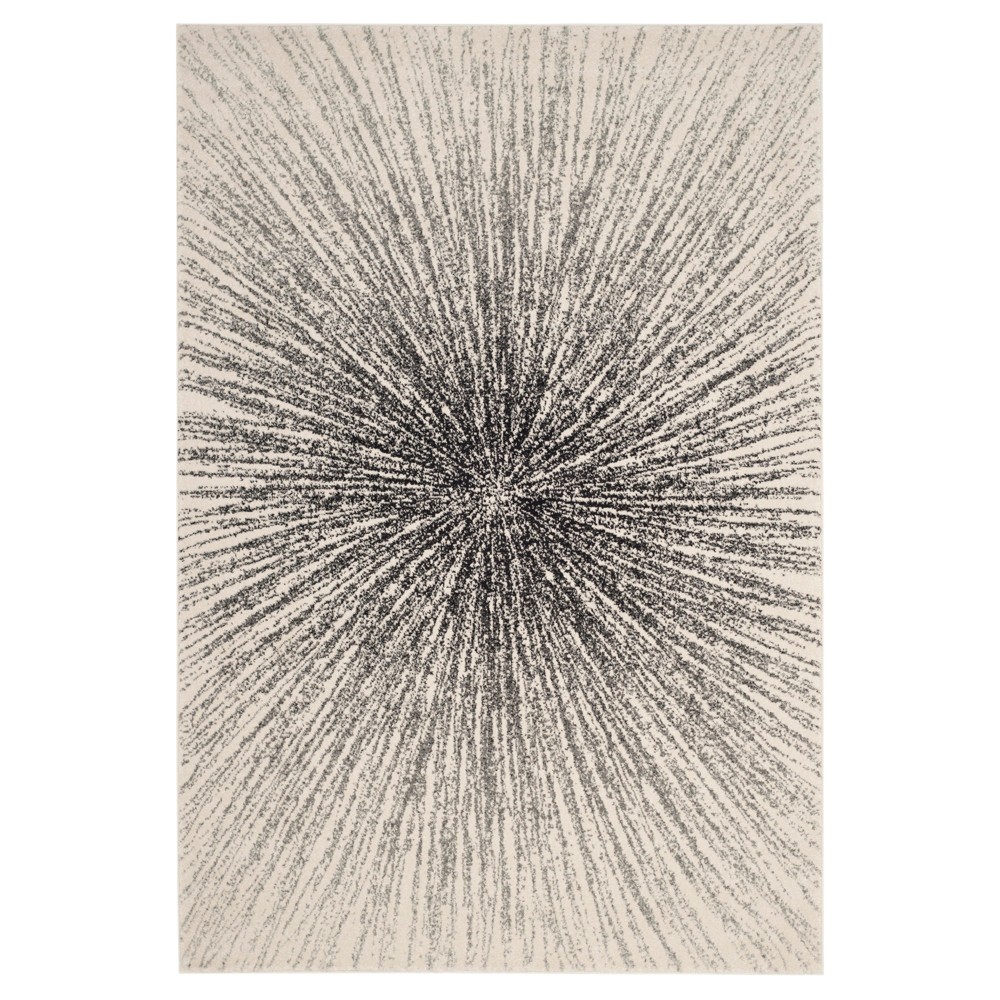 9'x12' Marcell Burst Area Rug Black/Ivory - Safavieh