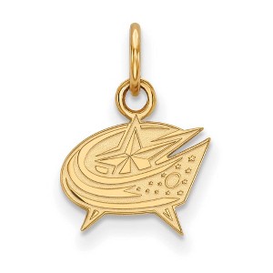 Black Bow Jewelry 14k Yellow Gold Plated Sterling Silver Columbus Blue Jackets NHL Extra Small Pendant - 1 of 3
