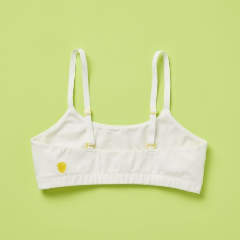 Yellowberry Girls' Super Soft Cotton First Training Bra with Convertible  Straps - XX Large, White Iceberg