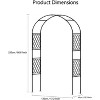 Metal Garden Arbor Arch Trellis for Climbing Plants, Heavy Duty Iron Wedding Archway, Weatherproof Outdoor Black Arch, Decorative Frame for Backdrop - 2 of 4