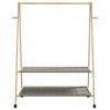 vidaXL Bamboo Coat Rack with Shelves and Wheels 132 x 45.5 x 155.5 cm - 4 of 4