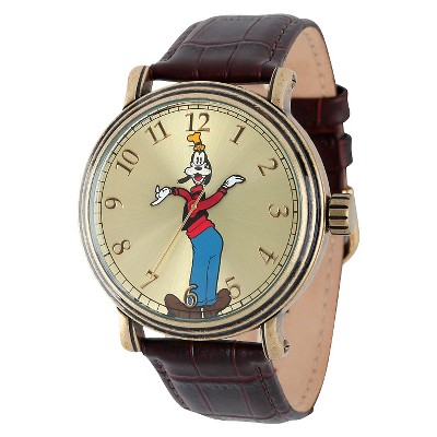 Men's Disney Goofy Antique Vintage Articulating Watch with Alloy Case - Brown