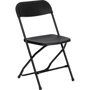Riverstone Furniture Collection Plastic Folding Chair Black