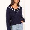 Petal and Pup Leanna Vneck Knit Sweater - Navy XL - 2 of 4