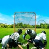 VEVOR Lacrosse Goal, 6' x 6' Lacrosse Net, Folding Portable Backyard Lacrosse Training Equipment, Steel Frame Training Net, Orange - 2 of 4