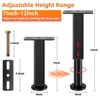 Aoibox Adjustable Height Bed Support Legs 4 Pack 7-12 Inch Heavy Duty Metal Furniture Feet with Non-Slip Rubber Base for Bed Frame Sofa Cabinet - 2 of 4