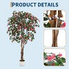Artificial Azalea Tree,5.3FT Faux Silk Azalea Plant with Pot for Indoor Outdoor Decor for Home Office Garden - 3 of 4