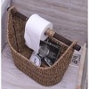 Wickerwise Seagrass Decorative Bathroom Basket – Handwoven Magazine Rack, Storage Organizer - 3 of 4