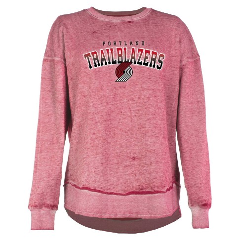 Nba Portland Trail Blazers Women's Ombre Arch Print Burnout Crew Neck  Fleece Sweatshirt : Target