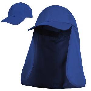 Tirrinia Mens Sun Hat with Neck Flap Cover, Foldable Hat for Outdoor Fishing Hiking, One Hat Double Use - 1 of 4