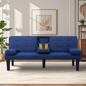 CAVINAS 65" Futon Couch Sofa - Convertible Sleeper Sofa Bed with Comfortable Upholstery, Space-Saving Practical Furniture for Living Room, Bedroom - 1 of 4