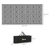 Reversible Outdoor Rug with Carry Bag, Waterproof Plastic Straw Mat for RV Camping, Patio, Backyard, or Deck, Black & White Chain Pattern - 3 of 4