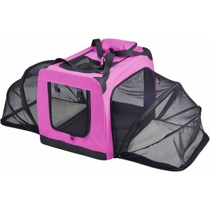 Pet Life Hounda Accordion Metal Framed Soft-Folding Collapsible  Expandable Pet Dog Crate Blue - 1 of 3