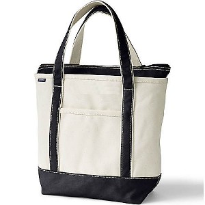 Lands' End Zip Top Canvas Tote Bag - 1 of 4