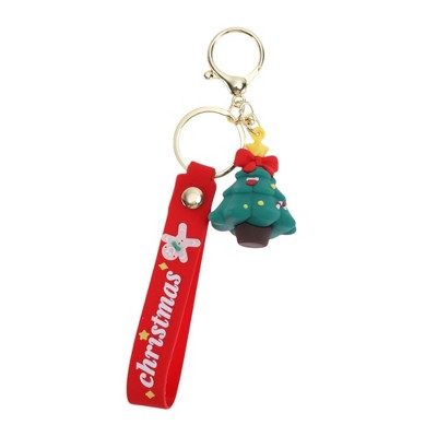 Unique Bargains Christmas Keychain with Double Ring and Lobster Clasp PVC Alloy 2.76"