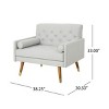 Coolbibila-Smooth Upholstered Accent Chair With Mid-Century Design, Club Chairs With Two Matching Pillows, 38 Inch Long Chair For Indoor - 4 of 4