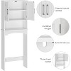 Freestanding Bathroom Shelves Organizer with Double Door & Open Shelf, Over The Toilet Storage Cabinet Freestanding Home Space Save Toilet Rack - 3 of 4