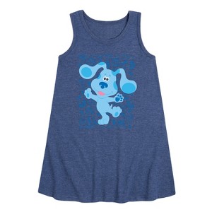 - Blue's Clues & You! - Blue Waves Hello Graphic Sleeveless Aline Dress - 1 of 2