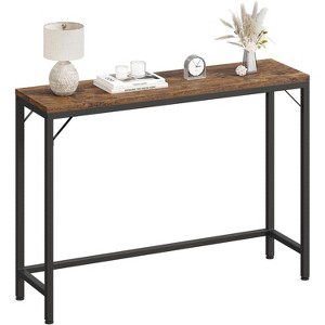 Grey Console Table, Narrow Sofa Table, 39.4" Behind Couch Table for Living Room,Industrial Hallway Table for Entryway - 1 of 4