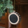 Melrose 3.5" Round Chalkboard Tree Stump Glass Christmas Ornament - Black/Brown - 3 of 3