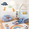 Hooseng Toddler Couch, 2-in-1 Plush Kids Fold-Out Sofa, Foldable Toddler Chair, Convertible Kids Sofa Lounger with Straight Armrests for Boys & Girls - 3 of 4