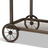Terence Vintage Industrial Natural Wood and Metal Wheeled Console Table Black - Baxton Studio: Entryway Hallway Furniture - 4 of 4