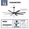 Ludomide 72 Inch Large Ceiling Fan with Lights and Remote Industrial Ceiling Fan Indoor/Outdoor Ceiling Fans for Patio Living Room - 3 of 4