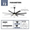 Ludomide 72 Inch Large Ceiling Fan with Lights and Remote Industrial Ceiling Fan Indoor/Outdoor Ceiling Fans for Patio Living Room - image 3 of 4