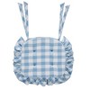 Annie Buffalo Check Blue Ruffled Chair Pad 16.5x18 - 2 of 4