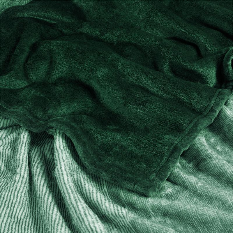 PAVILIA Premium Fleece Throw Blanket for Sofa Couch, Soft Flannel Plaid Stripe Decorative Print Blanket, 4 of 9