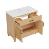 FURNIinspire Bathroom Storage Cabinets Bathroom Sink Cabinet, Standing Bathroom Vanity With Rattan Door, Home Organizers, Light Brown, 18.5"*36"*34" - 2 of 4