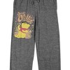 Winnie The Pooh Just Chillin Pooh Bear on Athletic Gray Adult Sleep Pant - 2 of 4