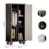 Metal Garage Storage Cabinet with Wheels, Steel Storage Cabinet with Hanging Rod and 2 Adjustable Shelves for Garage, Home, Office, Utility Room - 4 of 4