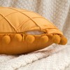 REGALWOVEN Geometry Velvet Couch Throw Pillow Covers with Pom-poms for Farmhouse Home Decor 1 Pc - 3 of 4
