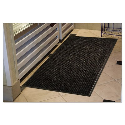Charcoal Polypropylene Indoor Wiper Mat with Vinyl Backing, 36 x 60