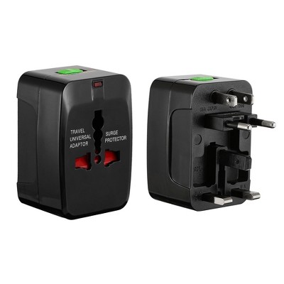 iMountek Universal Travel Adapter AC Power Plug Adapter US UK EU AUST Worldwide Socket For Phones Tablet Cameras Black