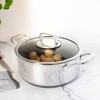 Livwell Brands Diamond Clad 6qt Hybrid Nonstick Stainless Steel Stock Pot and Lid: Tri Ply, Oven & Dishwasher Safe, Vented Glass Lid - 2 of 4