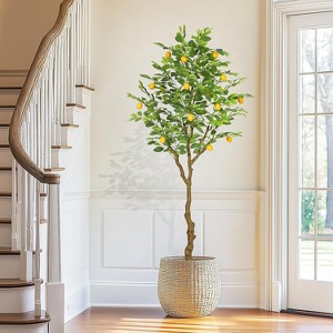 Artificial Lemon Tree, Faux Lemon Tree with Realistic Trunk and Fruits, Suitable for Indoor Home Decoration Balcony Living Room - 1 of 4