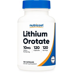 Nutricost Lithium Orotate (10mg) 120 Capsules - Vegan Lithium Supplement, GMO-Free, Gluten-Free - 1 of 4