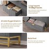 homfan Dresser for Bedroom, 53.5" Wide Dresser Organizer, 7 Drawer with Golden Metal Handle and Legs, Modern Chest of Drawers - 4 of 4