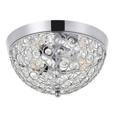 Taye Chrome and Glass 2-Light Flush Mount