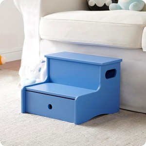 Kings Brand Furniture Wooden Toddler Step Stool for Kids with Storage for Bedroom, Bathroom, Kitchen - 1 of 4