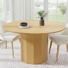 PexFix 52 in.H Solid Wood Round Dining Table Kitchen Table for 4-6 with Tabletop and Cylindrical Base for Living/Dining Room Coffee Office in Natural - 2 of 4